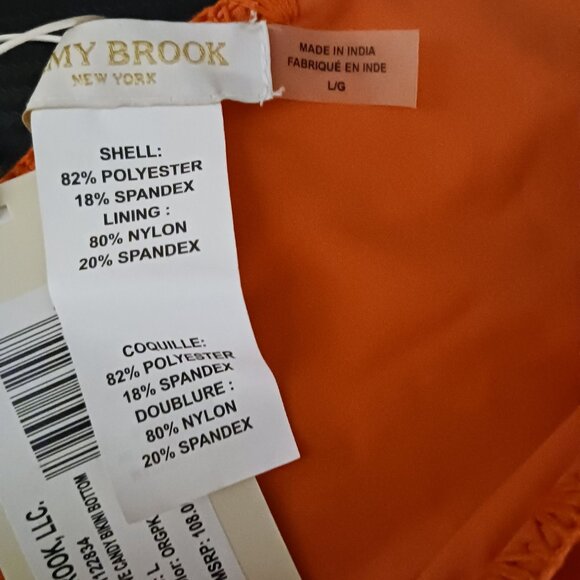 NEW Ramy Brook Womens Side Tie Swim Bottom‎ Separates Orange/Pink Size L - Picture 6 of 10